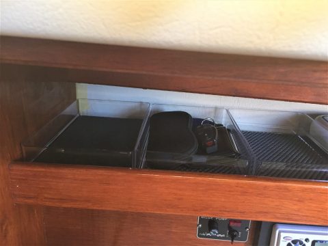 Organizer bins – nav station shelf